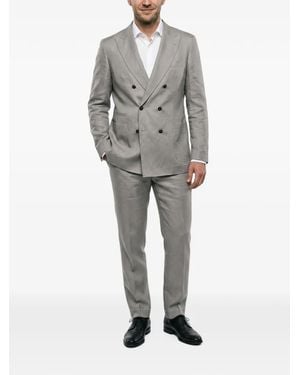 Brunello Cucinelli Traje Con Doble Botonadura - Gris