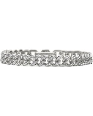 David Yurman Sterling Curb Chain Diamond Bracelet (7Mm) - Metallic