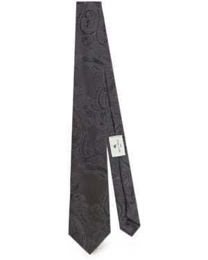 Etro Paisley-Jacquard Tie - White