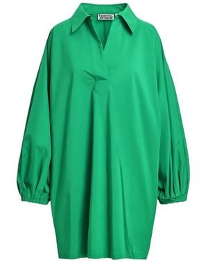 Essentiel Antwerp Oversized Voluminous-Sleeves Mini Dress - Green