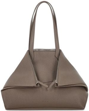 Aesther Ekme Bolso De Hombro Fold De Piel Granulada - Marrón