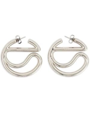 Coperni Pendientes De Aro Con Logo C - Blanco