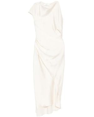 Victoria Beckham Sleeveless Draped Asymmetric Dress - White