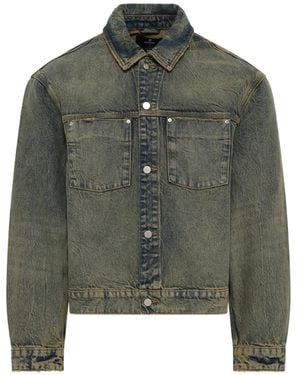 Represent Chest-Pocket Denim Jacket - Green