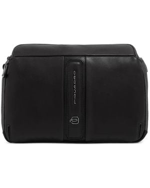 Piquadro Borsa Messenger Ipad Mini Con Placca Logo E Schermatura Rfid - Nero