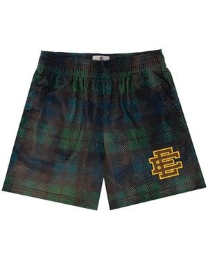 Eric Emanuel Ee Logo-Print Tartan Mesh Shorts - White