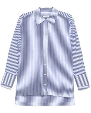 JOSEPH Theia Vertical-Stripe Long-Sleeve Shirt - Blue