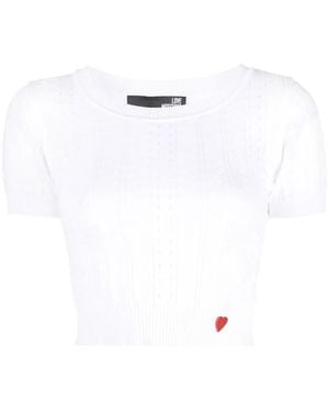 Love Moschino Logo-Plaque Top - White