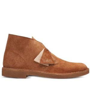 Clarks Originals Desert Hairy-Suede Boots - Brown