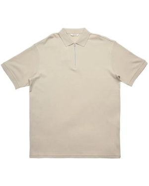 SELECTED Krister Zip-Up Polo Shirt - Natural