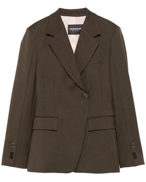 Dondup Blazer Con Revers Classici E Bottone Singolo - Marrone