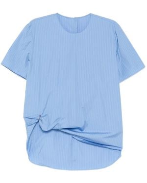 JNBY Pinstripe Pleated Blouse - Blue