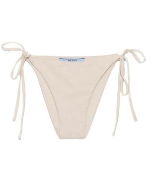 Prada Crystal-Embellished Bikini Bottoms - White