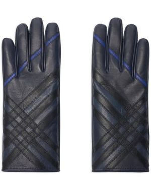 Burberry Handschuhe mit Karomuster - Blau