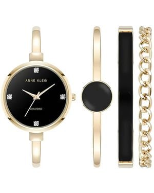 Anne Klein Diamond 32Mm Watch - Black