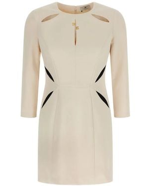 Elisabetta Franchi Cut-Out Mini Dress - Natural