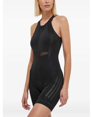 adidas Mesh-Playsuit mit Reißverschluss - Schwarz