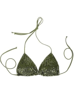 Mc2 Saint Barth Sequin Triangle Bikini Top - Green