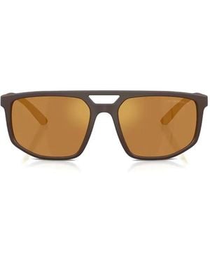 Emporio Armani Rectangle-Frame Sunglasses - Yellow