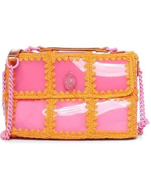 Kurt Geiger Eagle Crochet-Trim Clutch Bag - Pink