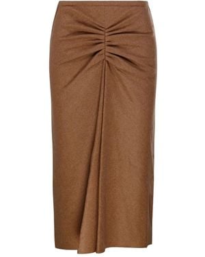 Victoria Beckham Midirock mit Raffung - Braun