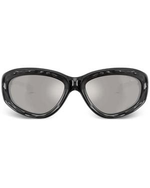 DIESEL Cut-Out Oval-Frame Sunglasses - Grey
