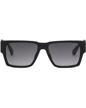 Philipp Plein Logo-Plaque Rectangle-Frame Sunglasses - Black