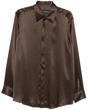Emporio Armani Point-Collar Shirt - Brown