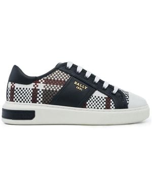 Bally Myller Tartan-Check Leather Trainers - Black