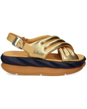 4Ccccees Mellow Mana Criss-Cross Sandals - Metallic
