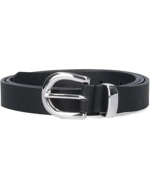 sunflower Leather Belt - White
