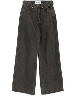 Chocoolate Jeans Mit Weitem Bein - Grau