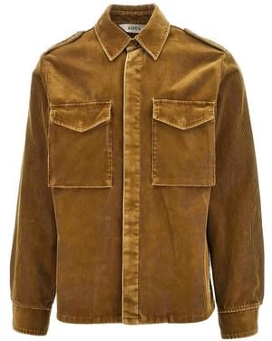 Aspesi Corduroy Pocket-Detail Shirt - Brown