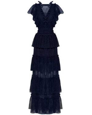Munthe Noriz Ruffled Tiered Maxi Dress - Blue