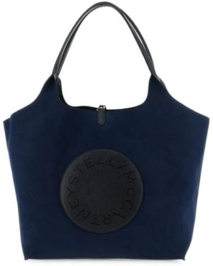 Stella McCartney Logo-Perforated Tote Bag - Blue