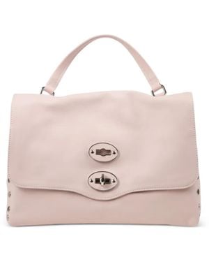 Zanellato Small Postina Rivets Flap Tote Bag - Pink