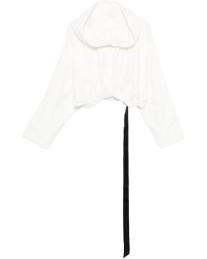 Rick Owens Hoodie Met Elastische Afwerking - Wit