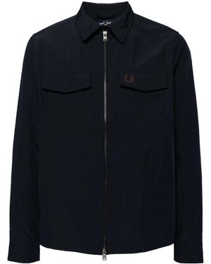 Fred Perry ジップアップ オーバーシャツ - ブルー