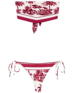 MC2 Saint Barth Marielle Toile De Jouy-Print Bikini - Red