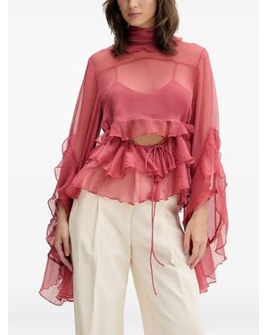 Bardot Blouse Anyssa À Volants - Red