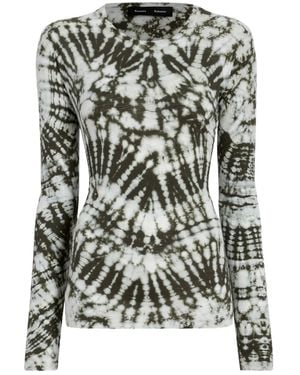Proenza Schouler Mia Batik-T-Shirt - Schwarz