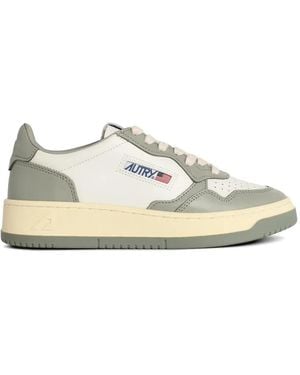 Autry Embroidered Logo Medalist Leather Trainers - White