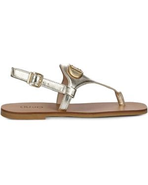 Liu Jo Metallic-Effect Thong Sandals - White