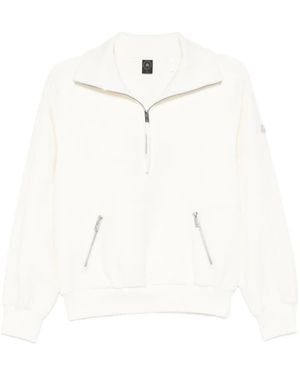Moose Knuckles Sudadera Mix Media Con Cremallera - Blanco