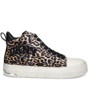 DKNY Leopard-Print Trainers - Black