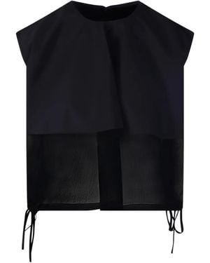 Litkovskaya Sheer-Panel Sleeveless Top - Blue