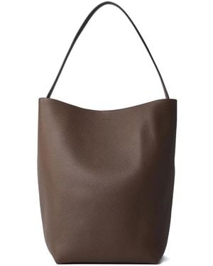 The Row Großer N/S Park Tote Bag aus strukturiertem Leder - Braun