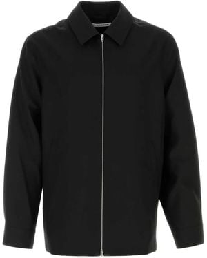 Jil Sander Zip-Up Wool Shirt - Black