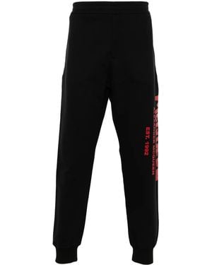 McQueen Schwarze Und Rote Baumwolljersey-Hosen