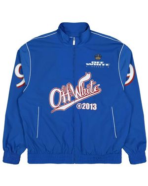 Off-White c/o Virgil Abloh Graphic-Detail Front-Zip Sport Jacket - Blue